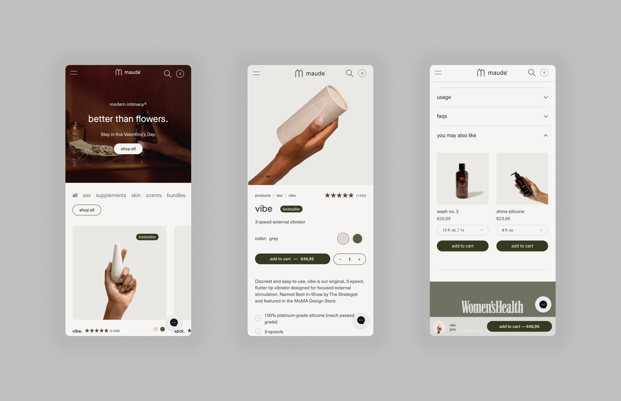 Navigation mobile sur le site de Maude